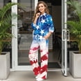 thumbnail image 2 of Renewold 2 PCS Matching Outfits for Women Soft Oversized Sweatshirt and Drawstring Wide Leg Lounge Pants Track Suit Casual Spring Fall Tracksuit, Patriotic America Flag Print, XL, 2 of 7