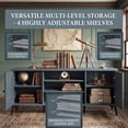 thumbnail image 3 of Mid Century Modern TV Stand for TVs up to 65 Inch, Entertainment Center with 2 Door & Open Shelf for Living Room, Bedroom,Turquoise, 3 of 8