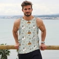 thumbnail image 6 of Gukieu Little Puppies Print Men's Quick Dry Fitness Vest, Round Neck Sleeveless Fitness Bodybuilding Top-Small, 6 of 7