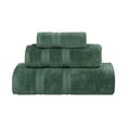 thumbnail image 2 of Superior Smart Dry 3-Piece Zero Twist Soft Cotton Towel Set, Quick Dry Fade Resistant, Forest Green, 2 of 11