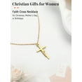 thumbnail image 6 of FaithHeart Cross Necklace for Women Gold Plated Stainless Steel Dainty Faith Pendant Necklaces with Message Card To My Bonus Mom Christian Christmas Mothers Day Gifts, 6 of 8