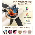 thumbnail image 2 of Reloj inteligente LIGE para mujer de 1,43 pulgadas AMOLED para Android y iPhone, color negro, 2 of 9