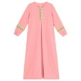 thumbnail image 5 of TiaoBug Kids Girls Long Sleeve Prayer Muslim Islamic Dress Church Abaya Praise Dance Robe Pink 6, 5 of 7