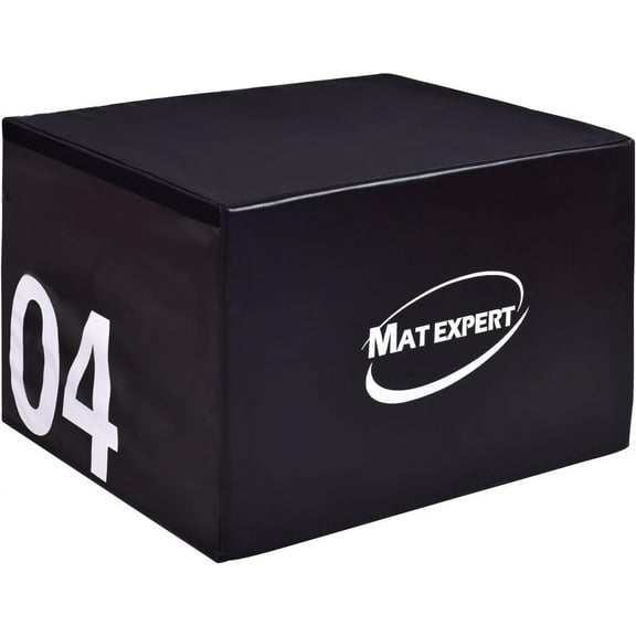 MAT EXPERT 3 in 1 Plyometric Box, Jumping Box with Foam for Jump Training and Conditioning, PVC Soft Foam Jumping Box, Plyometric Exercise Fitness Safe Box