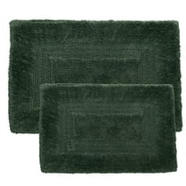 Somerset Home 2-Piece Bathroom Rugs Set - Machine Washable Cotton Bathroom Mat Set for Washroom, Kitchen, or Laundry Room (Green)