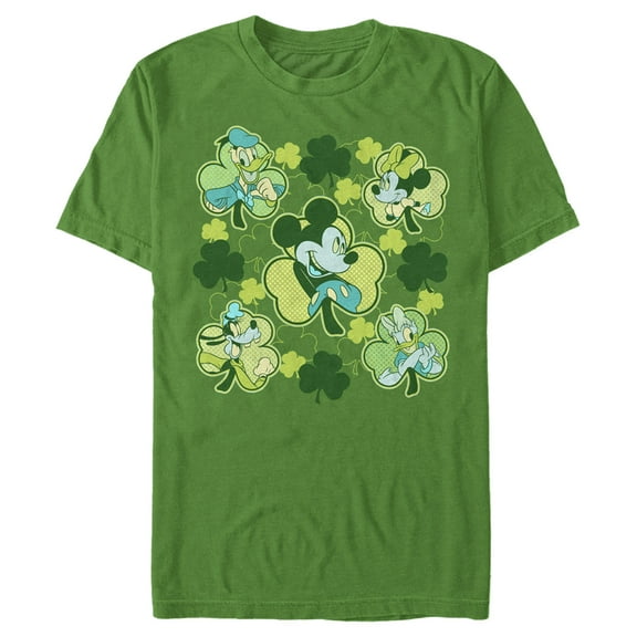 Men's Mickey & Friends Clover Squad Graphic Tee Kelly Green X Large