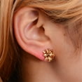 thumbnail image 6 of Christmas Bows Flower Stud Earrings Funny Cute 3D Red Green Colorful Festive Gold Bow Flowers Small Lightweight Geometric Earrings for Women Xmas New Year Party Winter Autumn Holiday Fashion Jewelry, 6 of 10