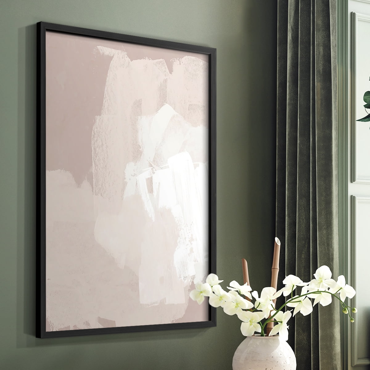 Cloud Slate II Framed Print in Black Solid Wood Framed Print No Nail Hanging