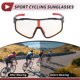 thumbnail image 3 of Gafas de montar para motocicleta Unique Bargains, anti-reflejo, Tri-Acetato de Celulosa, PC, UV400, gafas de ciclismo, lente roja clara, marco negro y rojo, 3 of 6