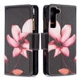 thumbnail image 2 of Allytech Galaxy S22 Case with 9 Card Holders, PU Leather Folio Flip Kickstand Magnetic Snap Detachable Wrist Strap Anti-Scratch Wallet Case for Samsung Galaxy S22 6.1" 5G 2022, Pink Floral, 2 of 5