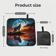 thumbnail image 3 of Wolf Howling Night Moon River Foldable Seat Cushion for Bleachers, Stadium Seats, Camping & Outdoor Events, Portable Lightweight Pad with Carabiner, 3 of 6