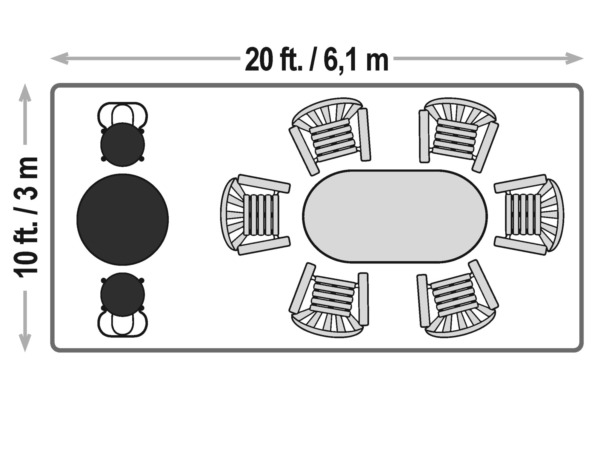 10'x20' Steel Frame Carport, Heavy Duty, White Reflective Canopy, Waterproof UV Rated, Removable Sides