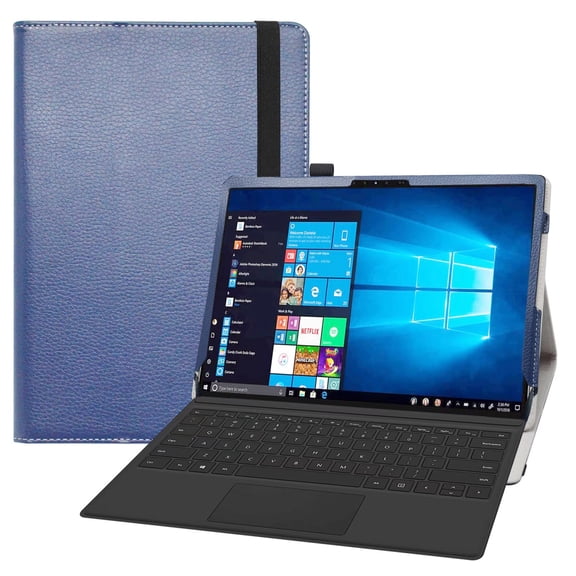 Labanema 13" Dell Latitude 7320 Detachable Case, PU Leather Folio Stand Protective Case, Cover for 13" Dell Latitude 7320 Detachable (Dark Blue)