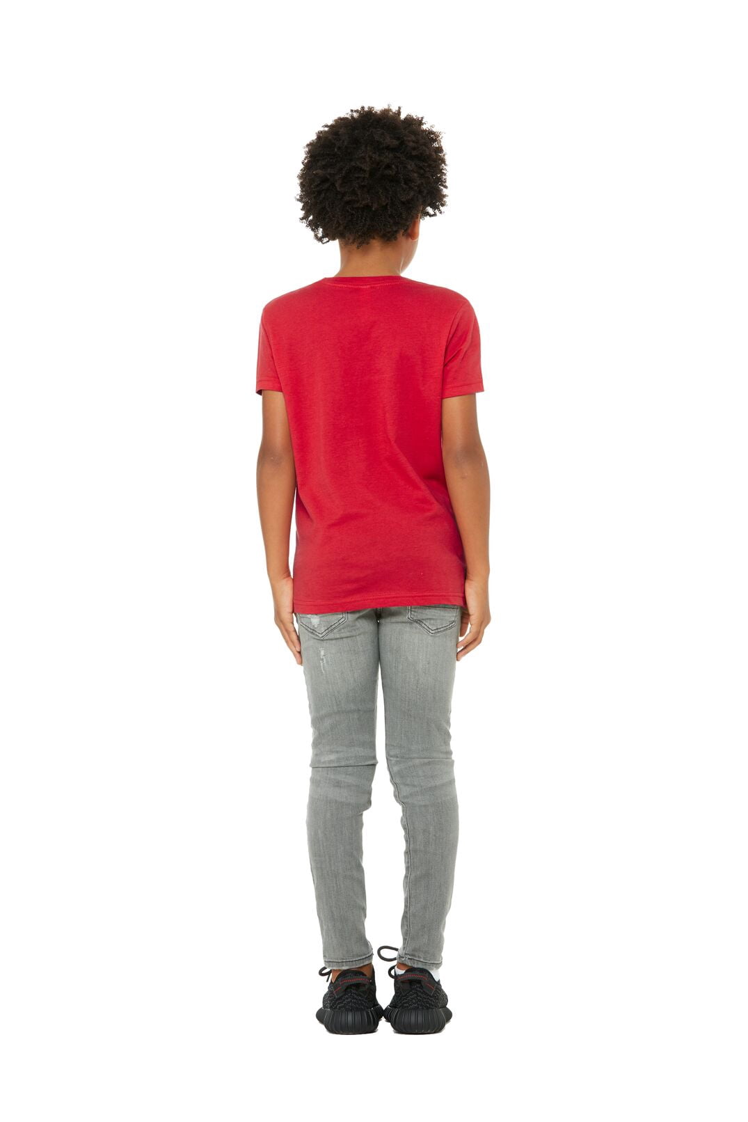 BELLA+CANVAS Youth Short Sleeve Personalized T-Shirt, Create Your Own Designs, Red, Youth Small, Unisex