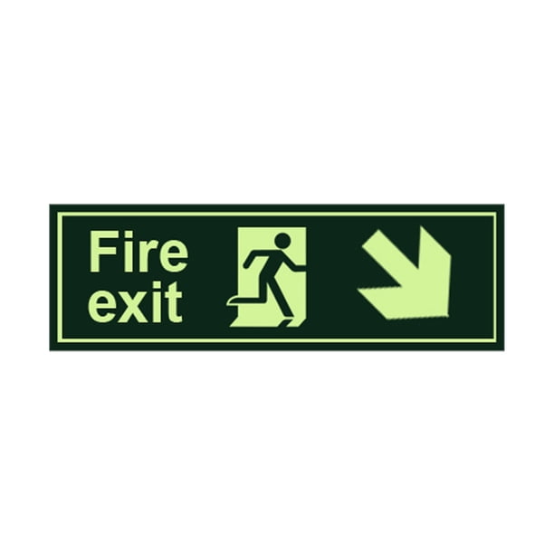 Salida de incendiosFlechaAdvertencia Señales de seguridad Fumar Push Door Alarma Pegatina Fluorescente Wmkox8yii fhajkh3389
