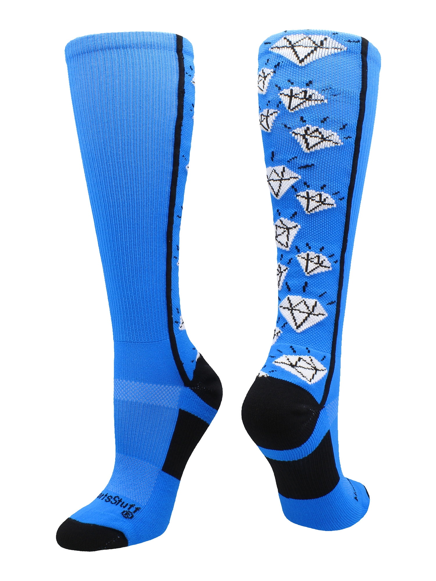 MadSportsStuff Crazy Socks with Diamonds Over the Calf (Electric Blue