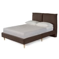 thumbnail image 4 of Cama Matrimonial Makora Zenvia Chocolate Tapizada en Tela Tipo Velvet (No Incluye Colchón), 4 of 8