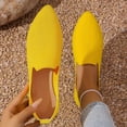 thumbnail image 4 of EKVAHL Women's Knit Slip-On Flats, Pointed-Toe Ballet Shoes, Breathable Lightweight Casual Shoes in Multiple Bright Colors Yellow, 4 of 6