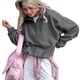 thumbnail image 2 of Sudaderas de Gran Tamaño para Mujer, Suéteres de Otoño, Sudaderas con Capucha de Moda, Suéteres con Media Cremallera, Camisas de Larga, Ropa Gris M, 2 of 6