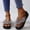 Khaki, variant on AXXD Women Black Sandals Summer New Muffin Thick Bottom Pearl Fringe Flat Casual Flip-flops Sandals