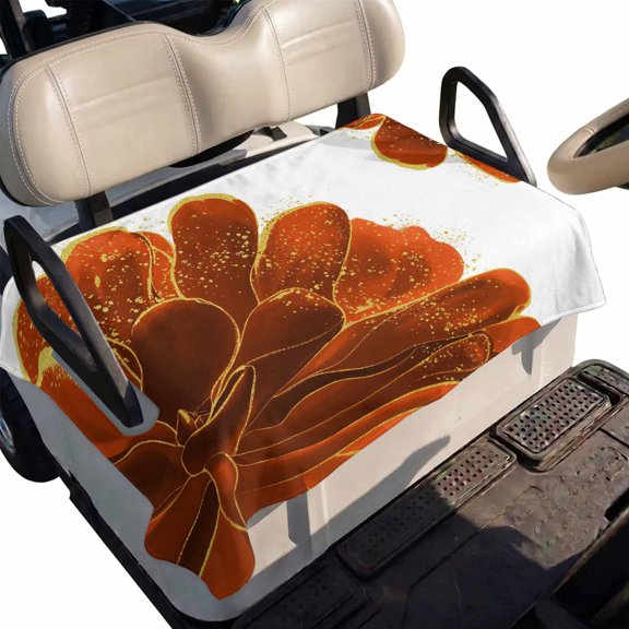 Golf Cart Seat Cover Red Watercolor Floral Club Car Golf Cart Seat Covers Soft Absorbent Golfcart Towel Blanket Golden Lines Golf Seat Covers for Cart Decor Fits 2 & 4 Passenger 51"x31"
