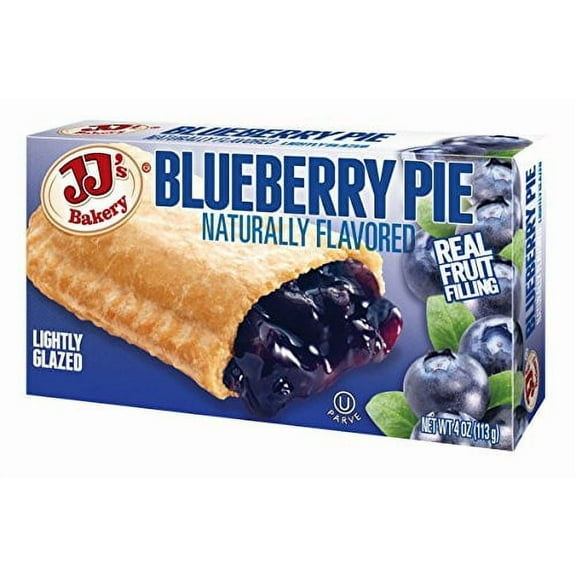 JJ's Bakery Blueberry Snack Pies, Individual Dessert, Fresh-Baked, Perfect for Snacks, Nut-Free, Kosher Parve, 4 Oz Each (Pack of 6)