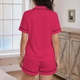 thumbnail image 4 of Yievot Pajamas Set for Women Short Sleeve Sleepwear Button Down Shirt and Short Pjs Soft 2 Piece Lounge Sets, 4 of 4