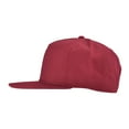 thumbnail image 5 of DALIX Premium 5 Panel Wool Blend Hat Flat Bill Cap Snapback (Maroon), 5 of 5