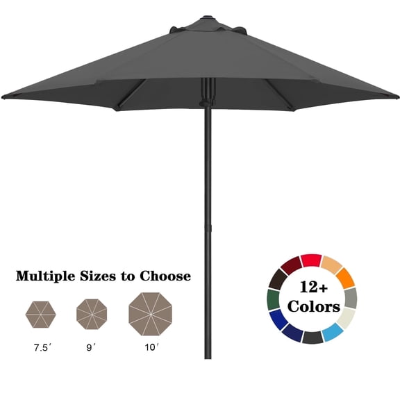ABCCANOPY 7.5ft Outdoor Market Hand Push Patio Umbrella,12+Colors, Navy Blue