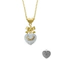 thumbnail image 2 of Delight Jewelry Goldtone Sisters Rock on Clear Crystal Heart Gold tone Heart Necklace, 2 of 4