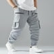 thumbnail image 1 of Pantalones largos para hombre, color sólido, impermeables, con bolsillos grandes, función de secado rápido, de poliéster., 1 of 3