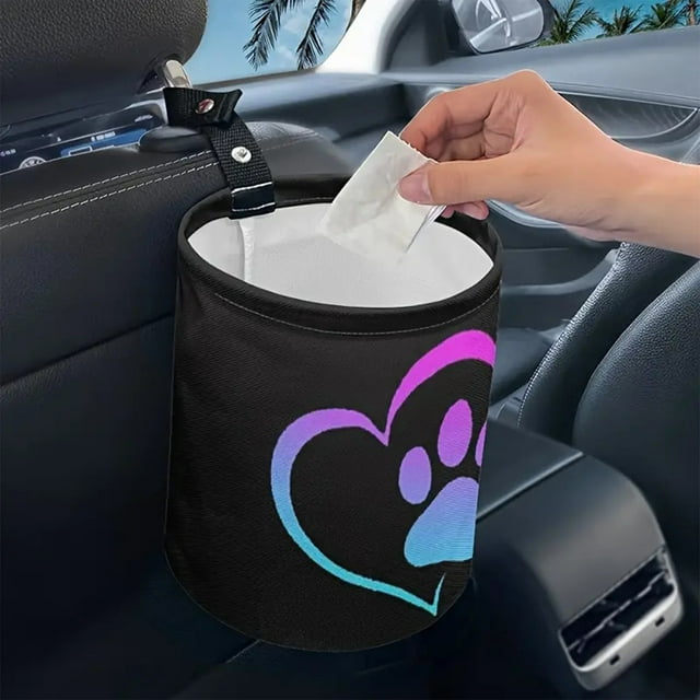Dvkptbk Car Mounted Garbage Bin Hanging Type Car Rear Seat Storage Car Mounted Garbage Bin Portable Trash Can car accessories