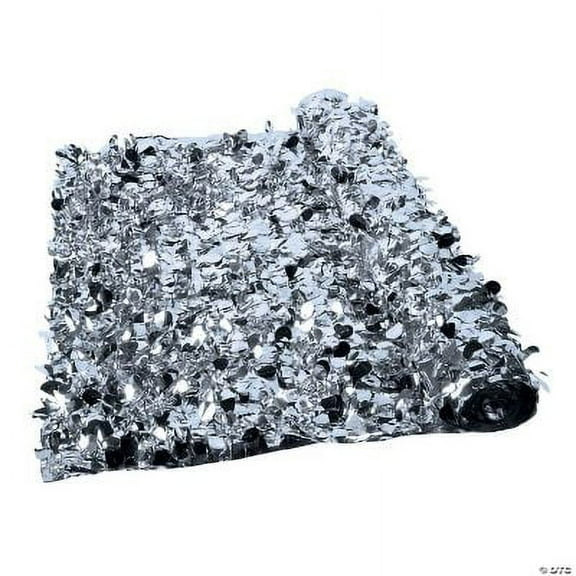 Silver Metallic Floral Sheeting Backdrop, Party, Party Decor, 1 Piece