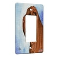 thumbnail image 1 of KuzmarK™ 1 Gang Rocker Wall Plate - Chocolate Shar Pei on Blue Dog Art by Denise Every, 1 of 1