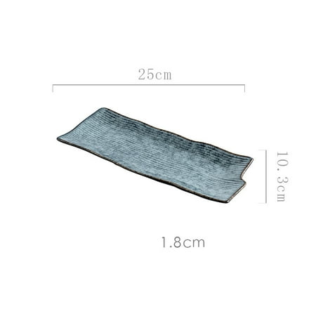 

Livesture Creative Ceramic Irregular Long Flat Plate Grey 10inch