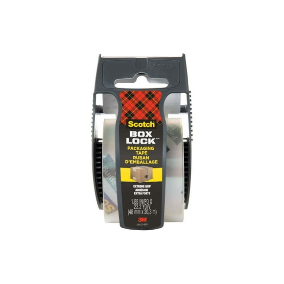 Ruban d’emballage Box Lock(MC) Scotch®, 195-EF, 48 mm x 20,3 m (1,88 po x 22,2 vg), avec dévidoir Ruban d’emballage