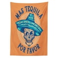 thumbnail image 3 of Ambesonne Alcohol Tablecloth Rectangular Table Cover, Skull Sombrero Tequila, 60"x84", Multicolor, 3 of 4
