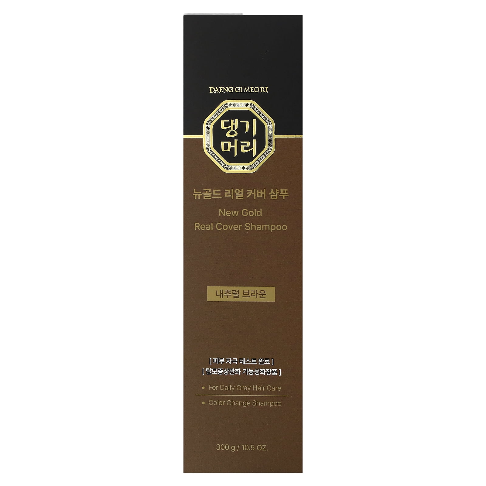 Daeng Gi Meo Ri- New Gold Real Cover Shampoo, Natural Brown, for Gray Hair, 300g