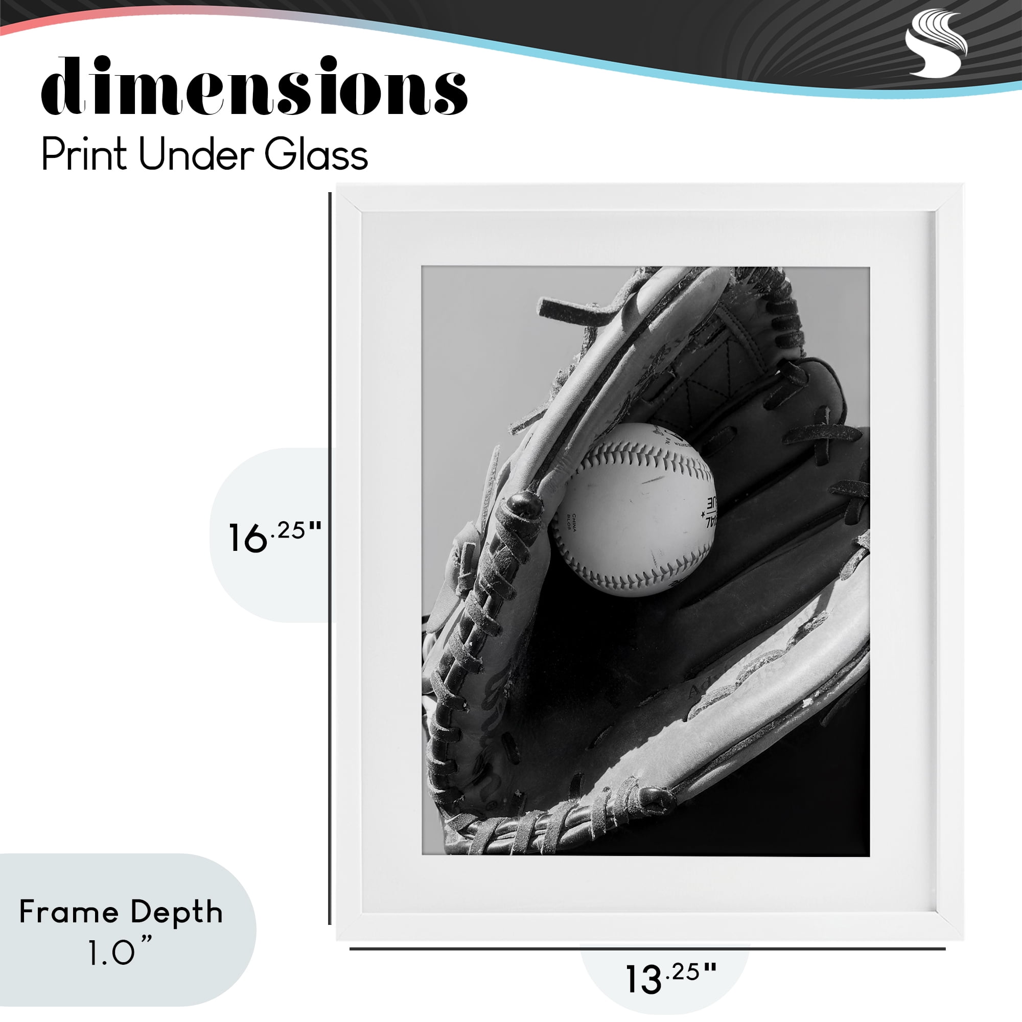 Stupell Industries Nice Catch Baseball White Framed Print Under Glass, design by Marcus Prime