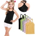 thumbnail image 2 of Freshbabe 5PCS Girls Racerback Tank Tops,Soft Sleeveless Undershirts, Bulk Basic Layering Tanks for 4th of July, Summer, Active and School, 2 of 9