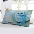 thumbnail image 5 of Blue Owl Throw Pillow Cover 20 x 26 Inch Decorative Pillow Cover Watercolor Flower Bird on Branch Lumbar Pillowcase Seasonal Rectangle Cushion Case for Couch Sofa Bed Living Room, 5 of 7