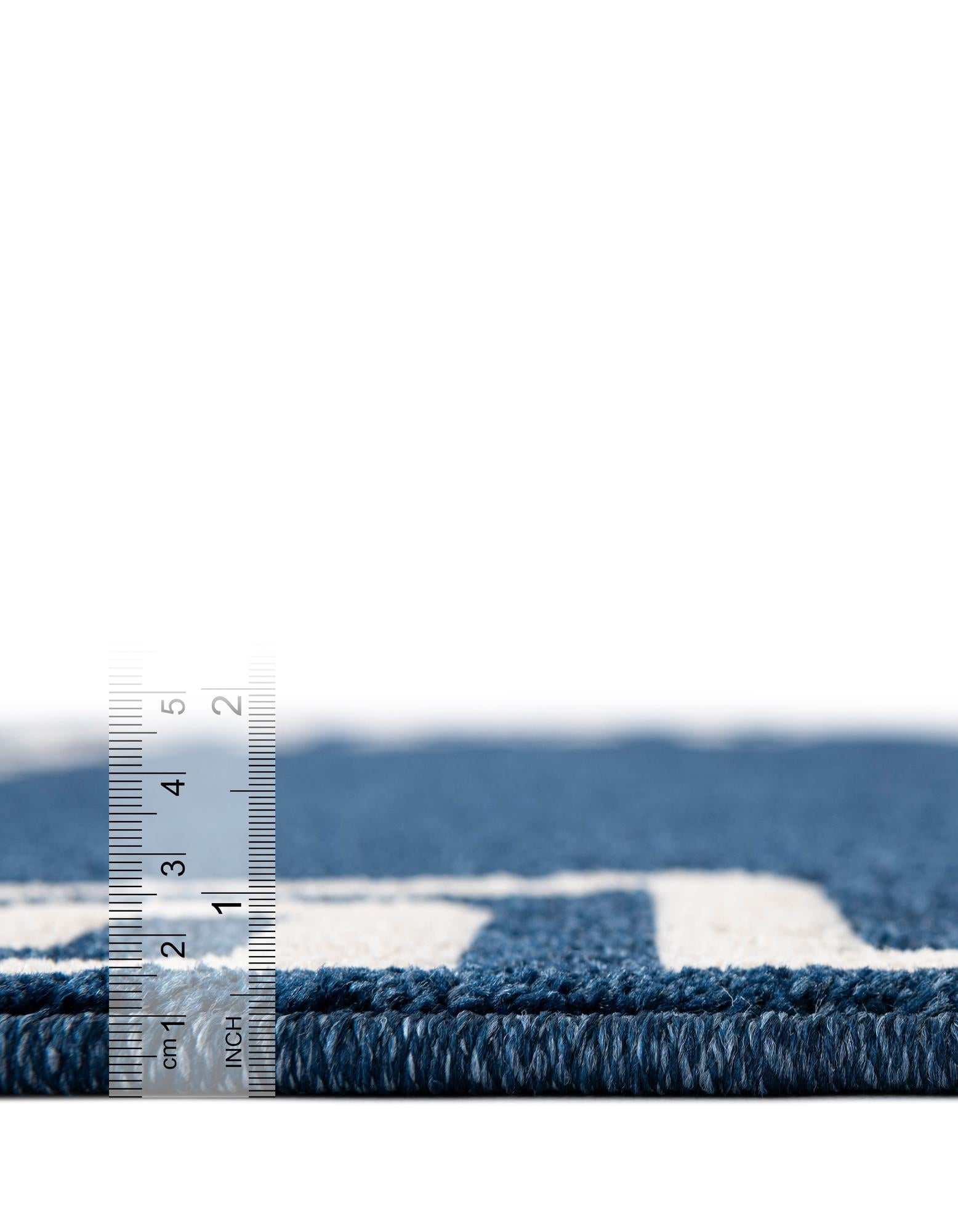 Unique Loom Athens Collection Area Rug - Modern (8' Square Navy Blue/Beige)
