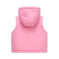 thumbnail image 4 of Toddler Girl Puffer Vest Sherpa Lined Fleece Lined Hooded Sleeveless Gilet Zip Snap Winter Warm Outerwear Waistcoat with Zipper Pockets for Kids, 4 of 8
