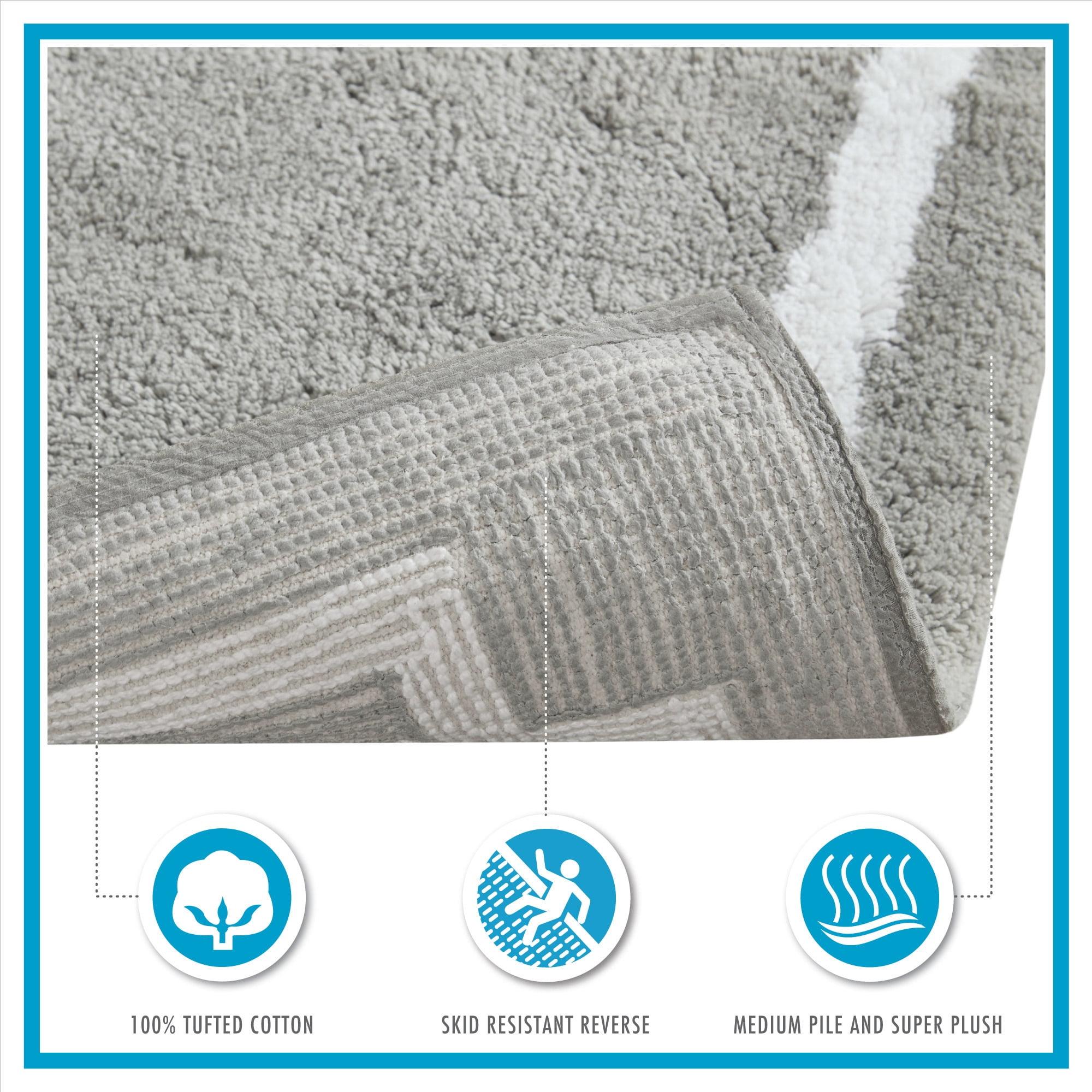 Madison Park Evan 24x72" Cotton Tufted Bath Rug - Taupe