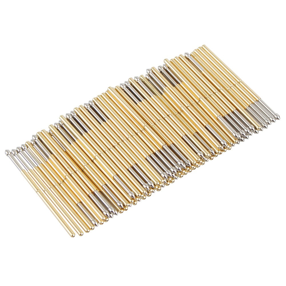 100pc P50-J1 Dia 0.68mm L 16mm Spring Test Probe Round Head Pin for Testing 