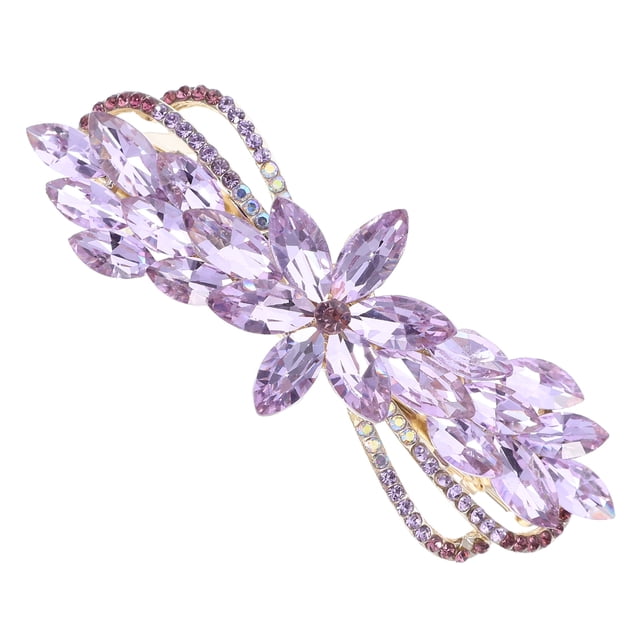 QUMIIRITY Clip Metálico Para Mujer Con Rhinestones Púrpura Ligero Para Uso Diario Cómodo