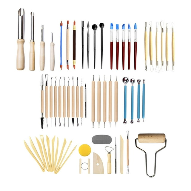 Abbracc 61x Pottery Clay Sculpting Tools Pottery Modeling Smoothing Ball Stylus Dotting