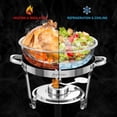 thumbnail image 5 of NEWKITCHEN  5 QT Stainless Steel Chafing Dishes Buffet  [Transparent Glass Cover]  4 pack Heat Preservation Set with Dinner Spoon and Dining Clip, 5 of 9