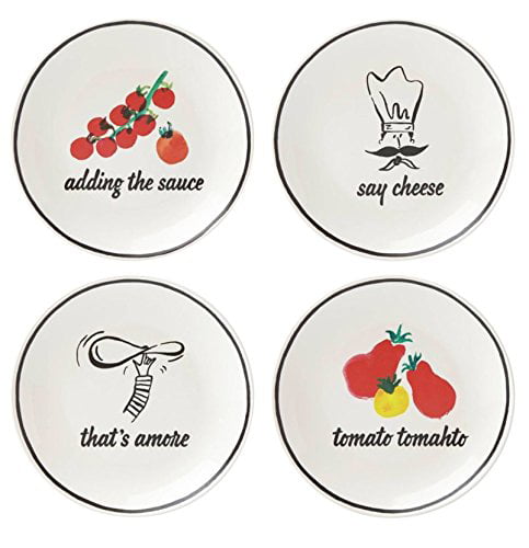 Kate Spade New York All In Good Taste Anyway You Slice It Pizza Plates, Set  of 4 