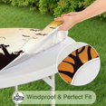 thumbnail image 5 of Round Pumpkin Halloween Tablecloth with Elastic Edge 44 Inch - Fitted Washable Spooky Theme Table Cover for Party Dining, 5 of 6